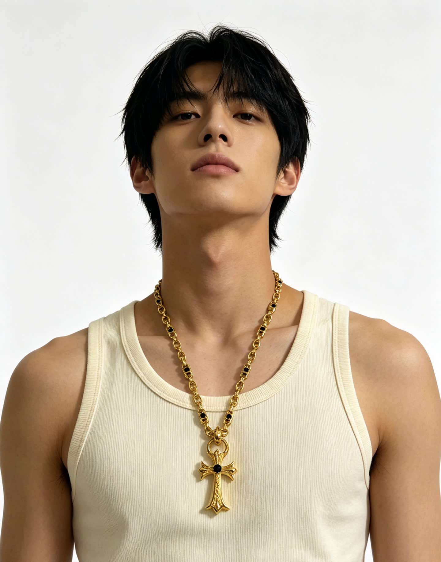 Chrome Hearts Gold Cross Pendant Necklace